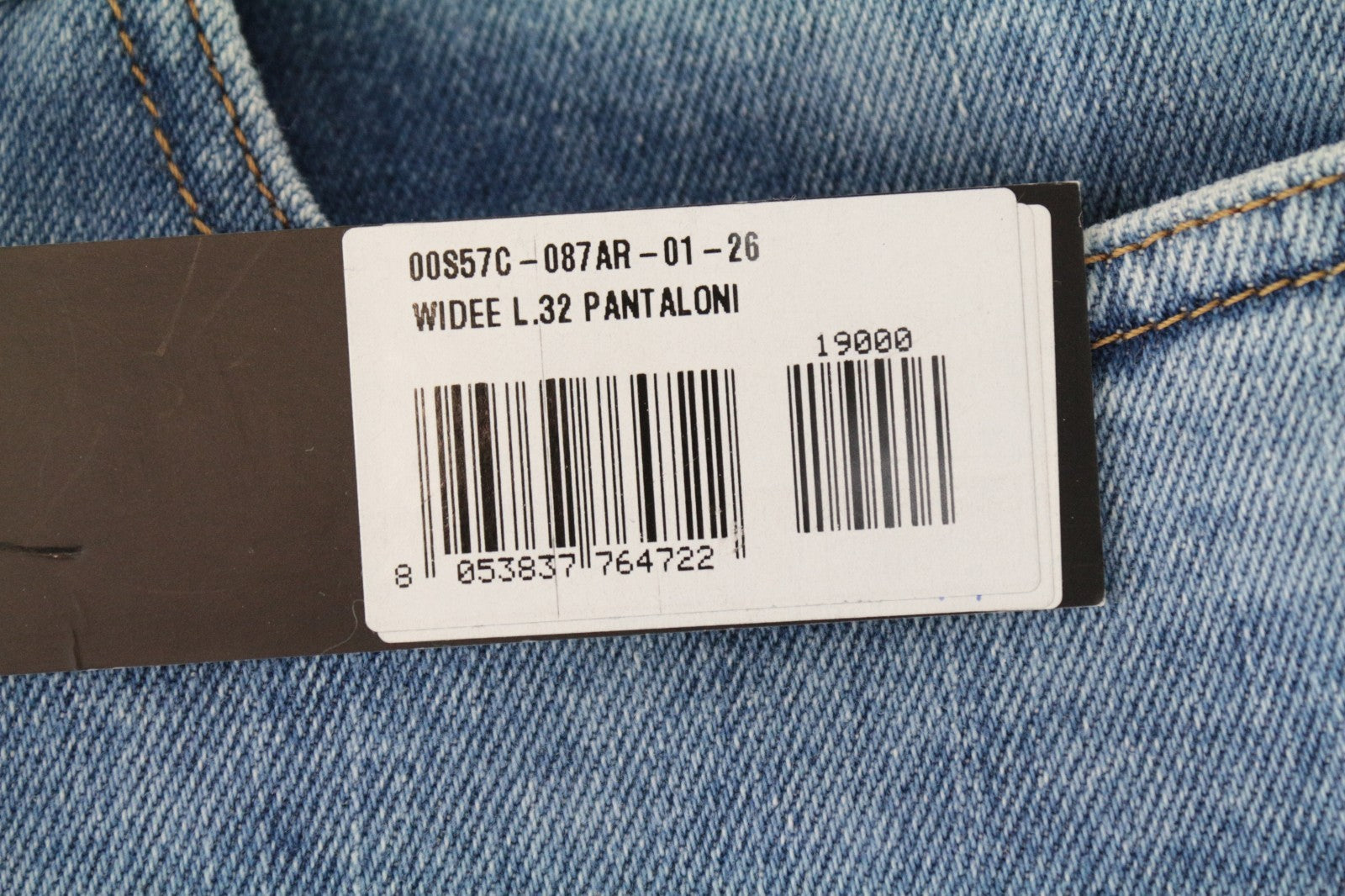 DIESEL Widee 087AR Women Jeans W26/L32 Straight Fit Wash Blue Cotton Stretch