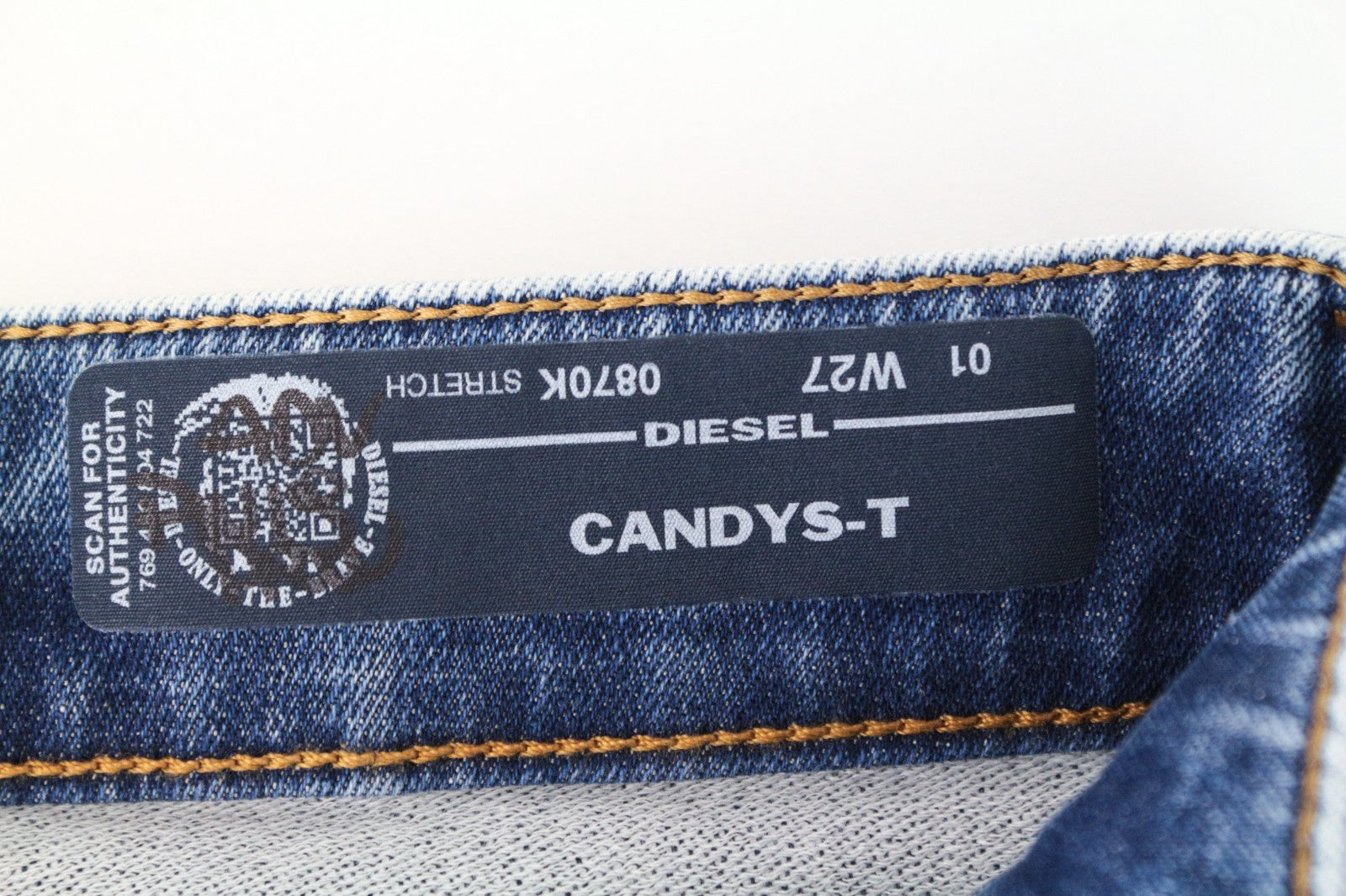 DIESEL Candys-T 0870K Women Jeans W27 Regular Fit Wash Cotton Stretch Blue