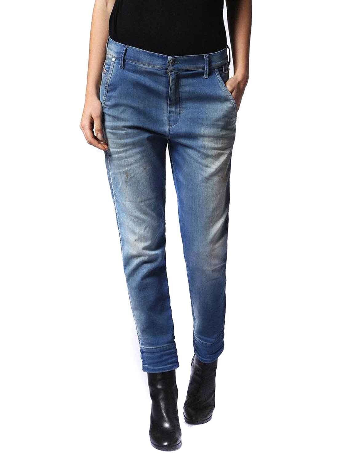 DIESEL Chino-F-Ne 0682B Women Jeans W23 Sweat Jogg Boyfriend Aged Girls Blue