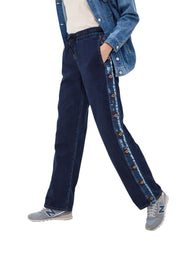 DIESEL Abbie-Ne 069AW Women Jeans W27 Sweat Jogg Wide Fit Blue Cotton Stretch