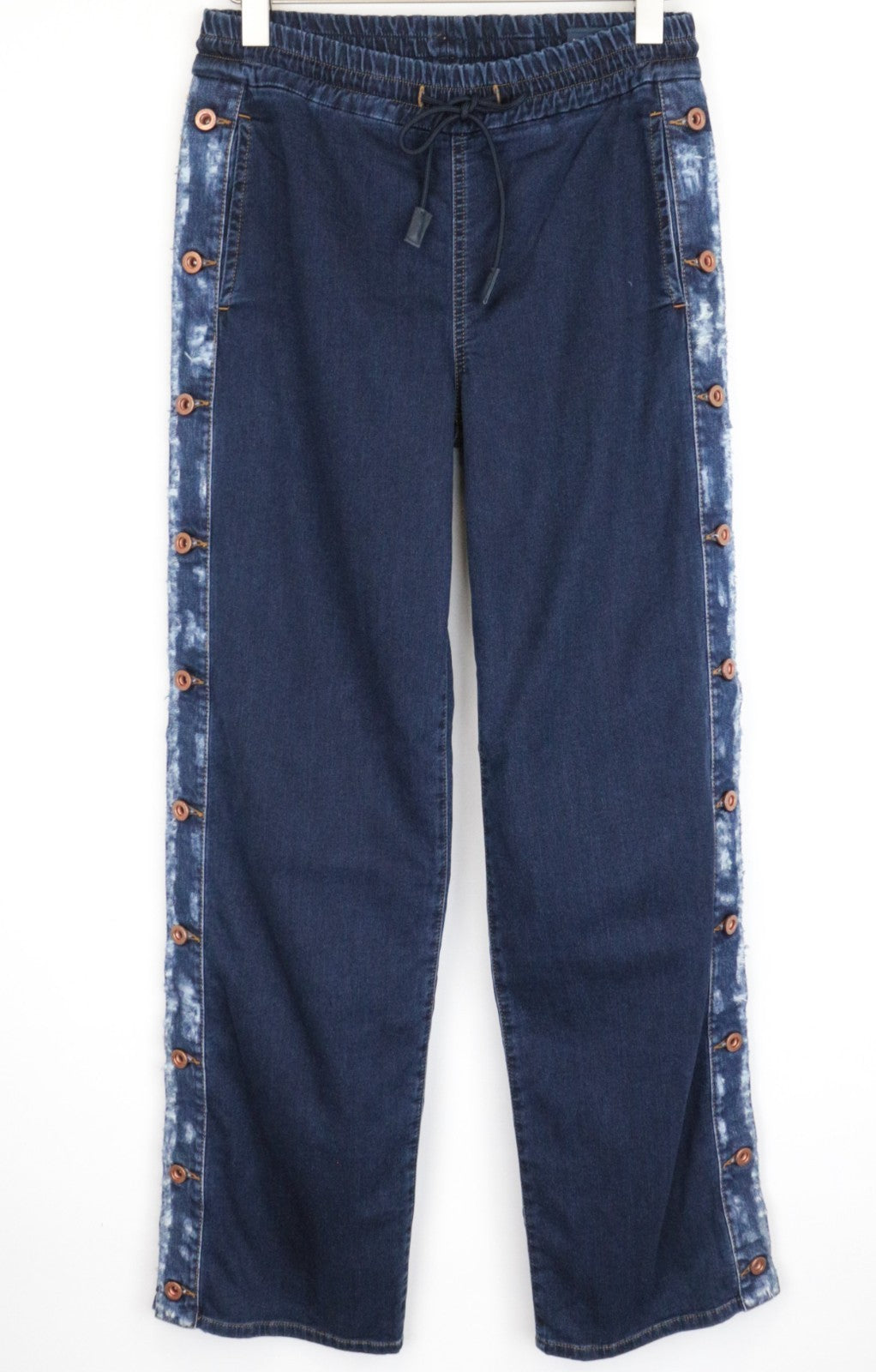 DIESEL Abbie-Ne 069AW Women Jeans W27 Sweat Jogg Wide Fit Blue Cotton Stretch