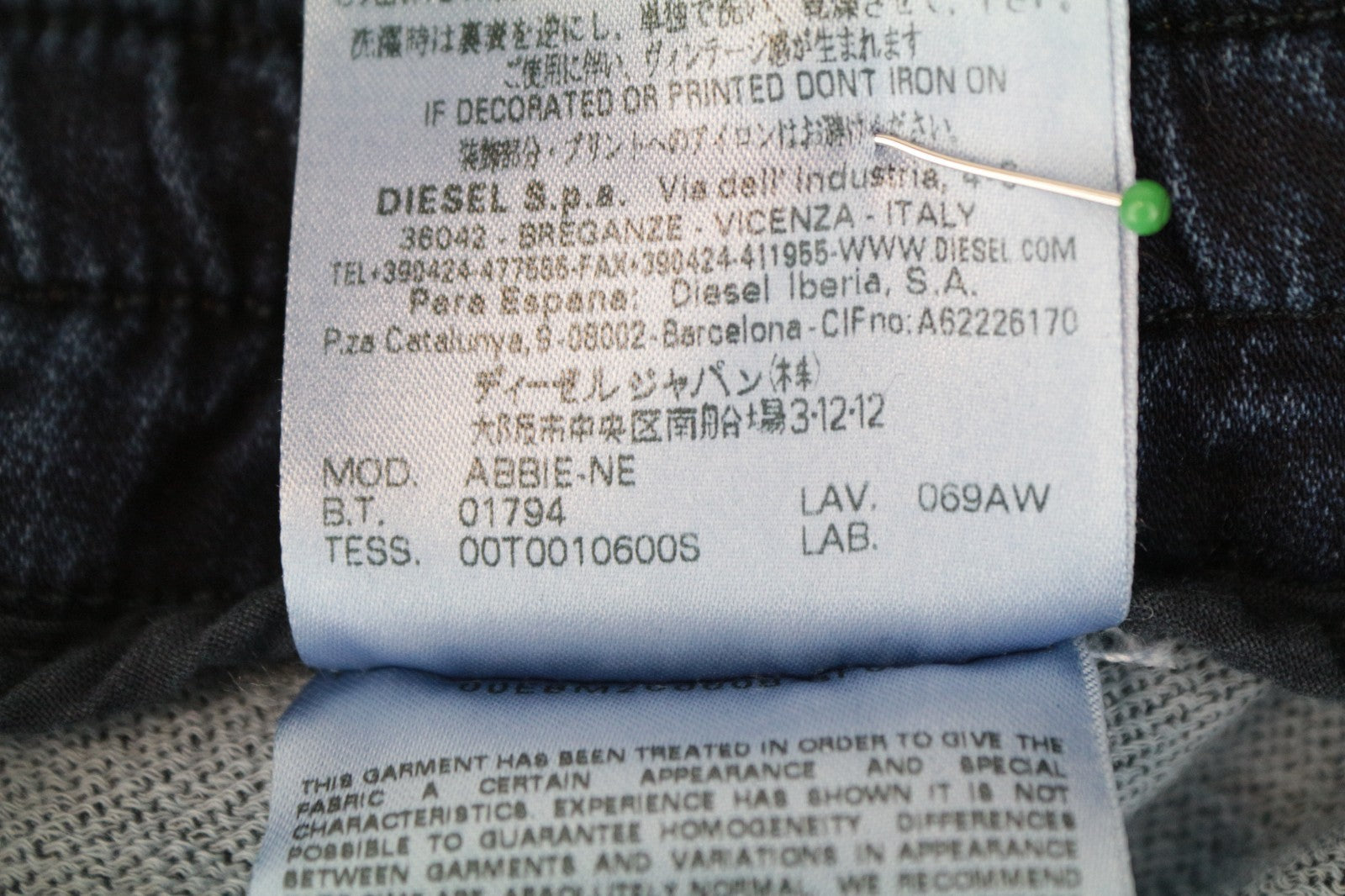 DIESEL Abbie-Ne 069AW Women Jeans W27 Sweat Jogg Wide Fit Blue Cotton Stretch