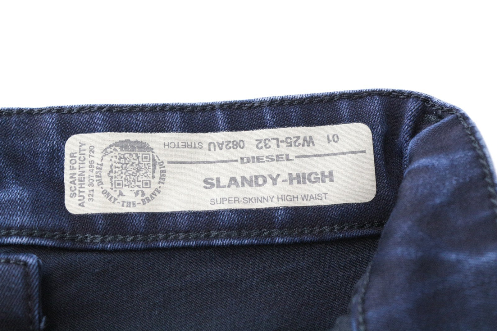 DIESEL Slandy-High 082AU Women Jeans W25/L32 Super Skinny Dark Blue Stretch