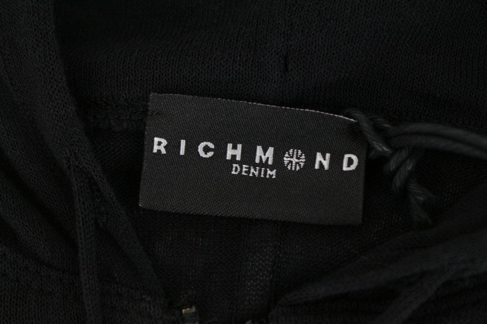 RICHMOND Men Sweatshirt M/L Black Cotton Blend Long Sleeve Lightweight Hoodie
