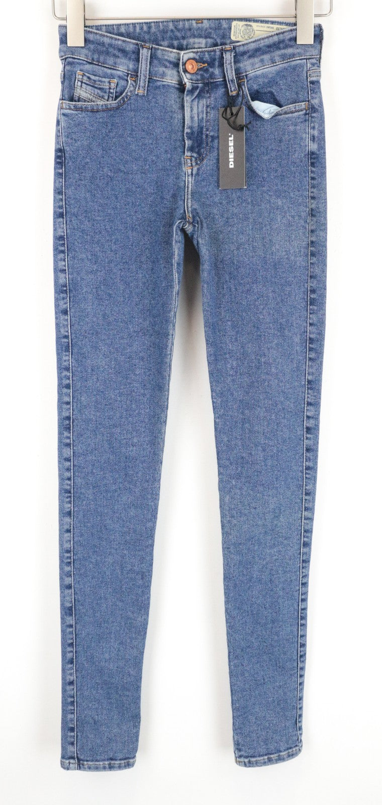 DIESEL Slandy 085AI Women Jeans W25/L32 Super Slim Skinny Blue Cotton Stretch