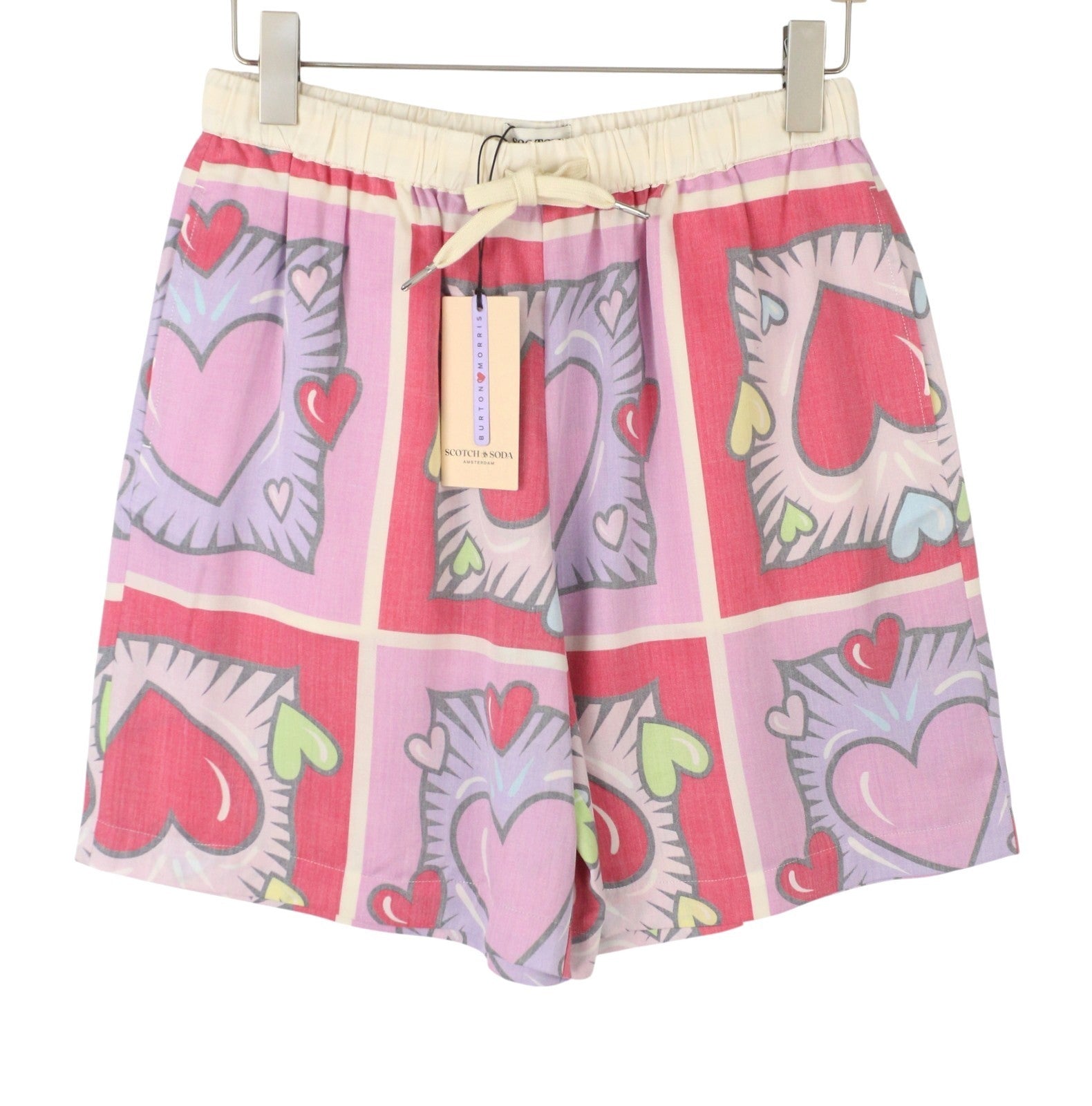 SCOTCH & SODA x Burton Morris Heart Print Women Set L Tencel Shirt & Shorts 2in1