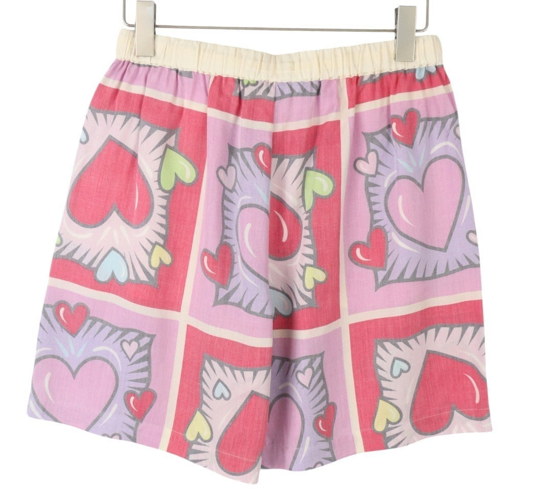 SCOTCH & SODA x Burton Morris Heart Print Women Set L Tencel Shirt & Shorts 2in1