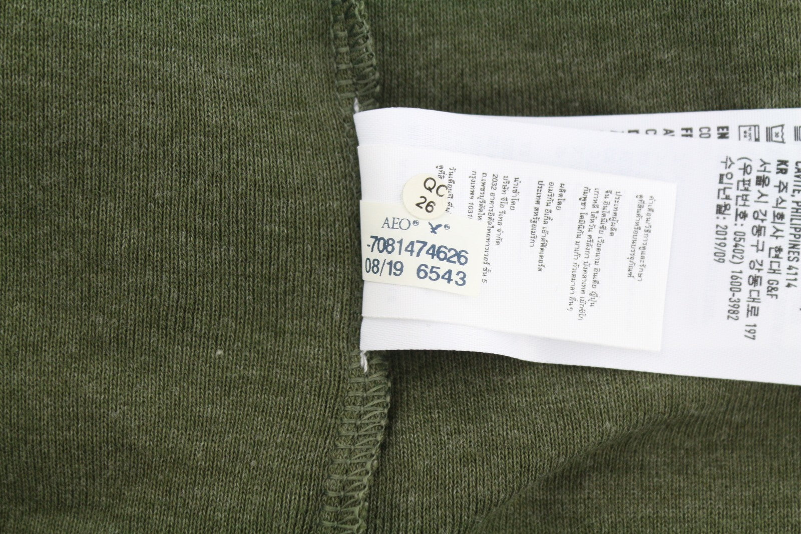 AMERICAN EAGLE OUTFITTERS Women Blouse XS Green Melange Mock Neck Long Sleeve