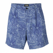 SCOTCH & SODA Twilt Men Shorts W32 Blue Leafs Pattern Loose Fit Stretch Tencel
