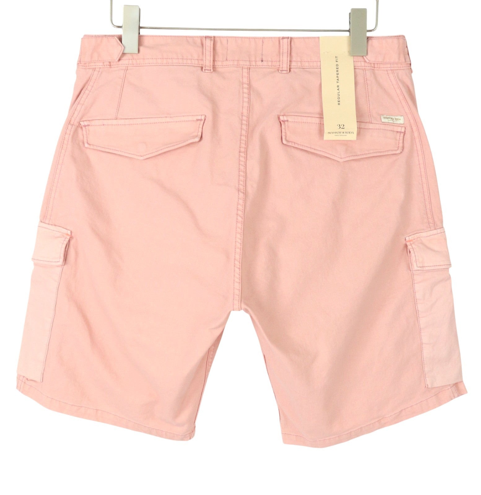 SCOTCH & SODA Men Shorts W32 Pink Flamingo Regular Tapered Fit Cargo