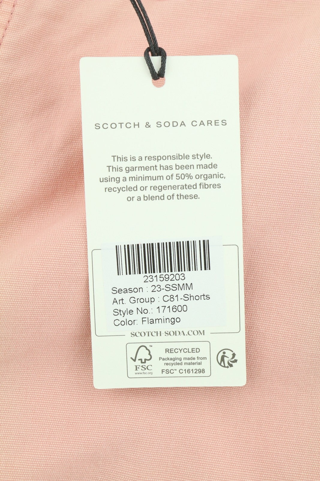 SCOTCH & SODA Men Shorts W32 Pink Flamingo Regular Tapered Fit Cargo