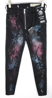 DIESEL Slandy-High-SX 069IY Women Jeans W26/L32 Denim Zip-Fly Super Skinny Fit