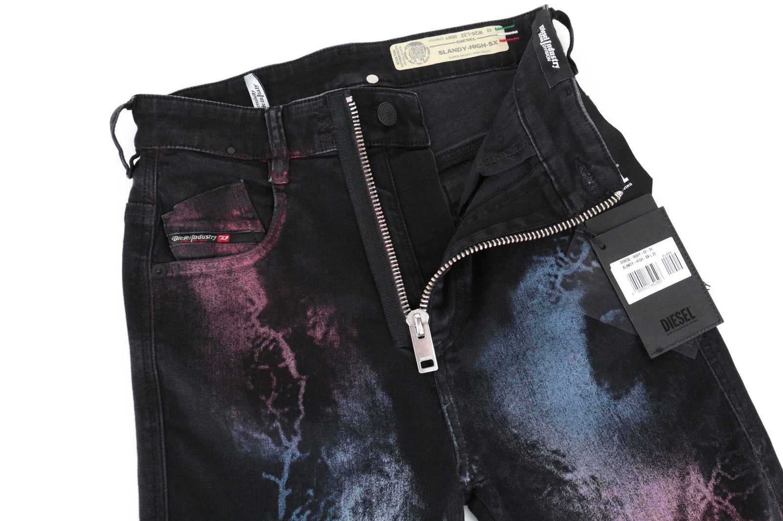 DIESEL Slandy-High-SX 069IY Women Jeans W26/L32 Denim Zip-Fly Super Skinny Fit