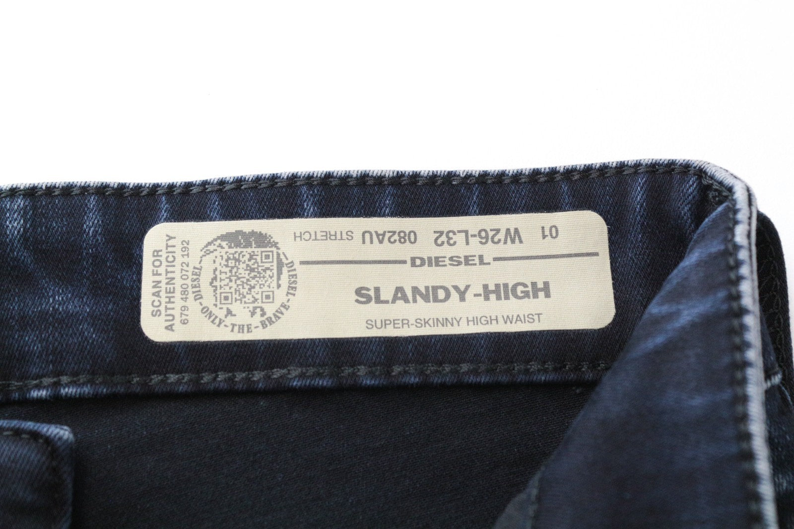 DIESEL Slandy-High 082AU Women Jeans W26/L32 Super Skinny Blue Cotton Stretch