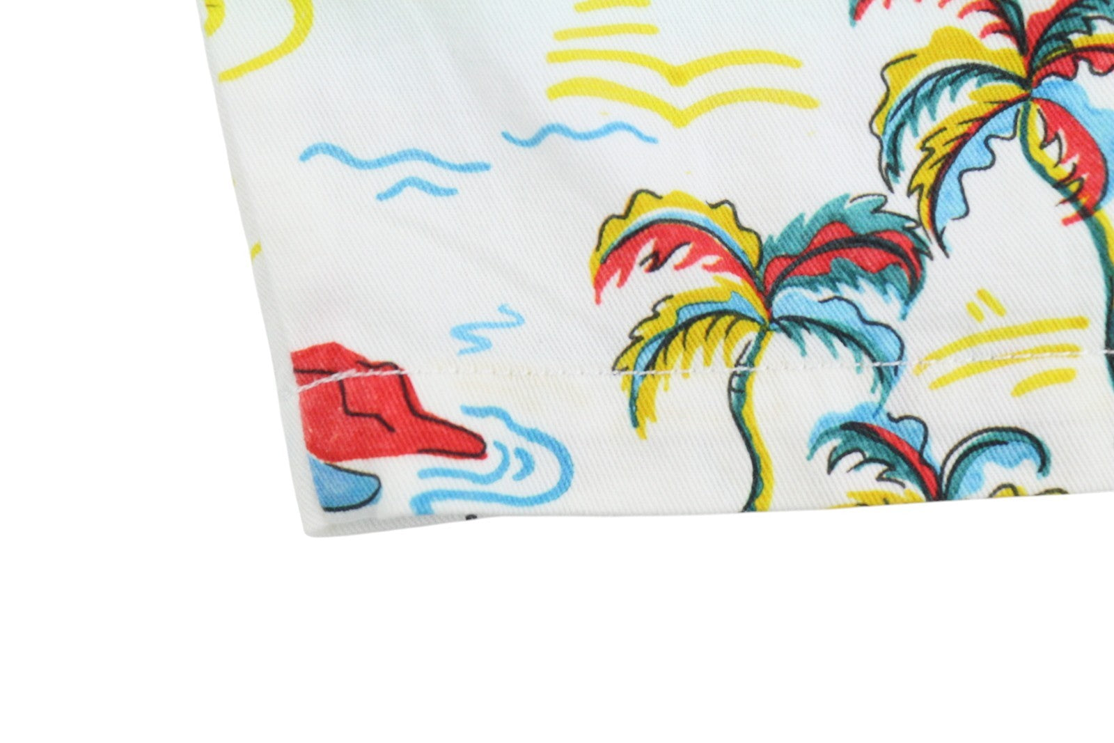 SCOTCH & SODA Men Shorts W32 White Palm Tree Island Print Drawstring Waist