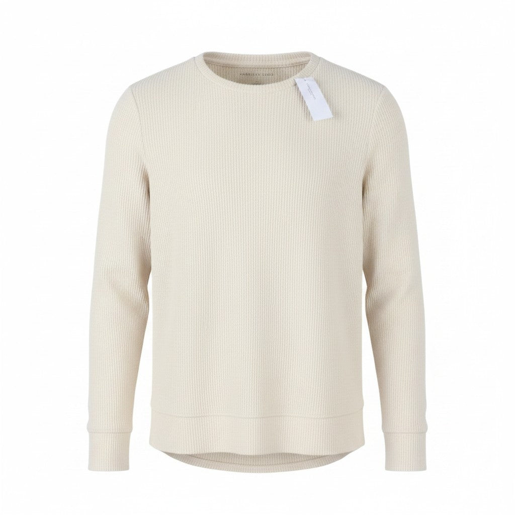 AMERICAN EAGLE OUTFITTERS Men Sweatshirt M Light Cream Soft Crew Neck Pull On