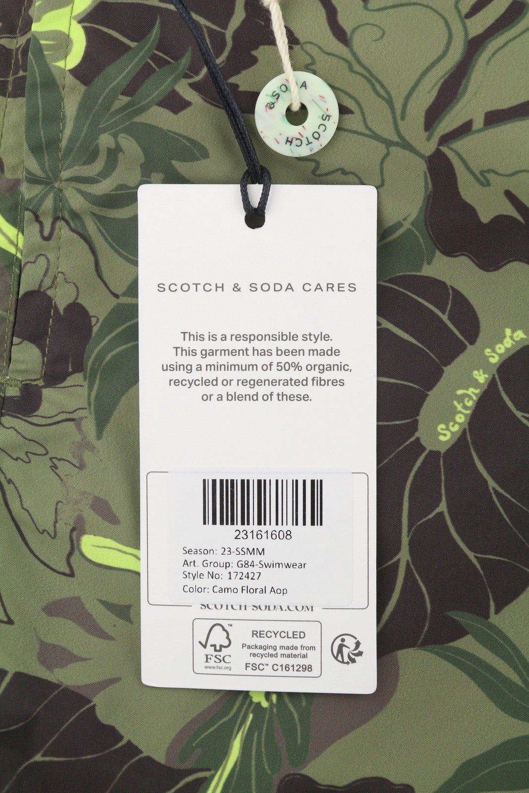 SCOTCH & SODA Men Swimwear W31 Camouflage Floral Print Drawstring Waist