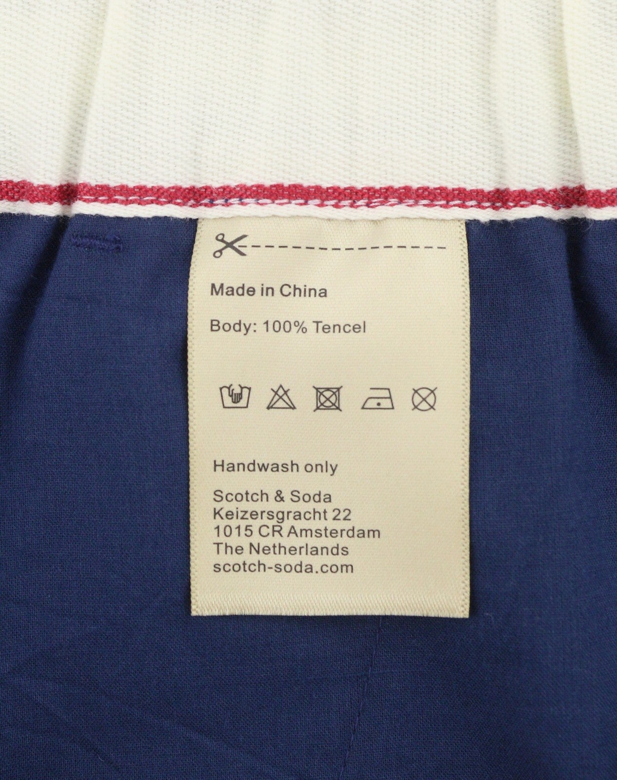 SCOTCH & SODA Men Shorts M W30 Blue Patterned Relaxed Drawstring Waist Tencel