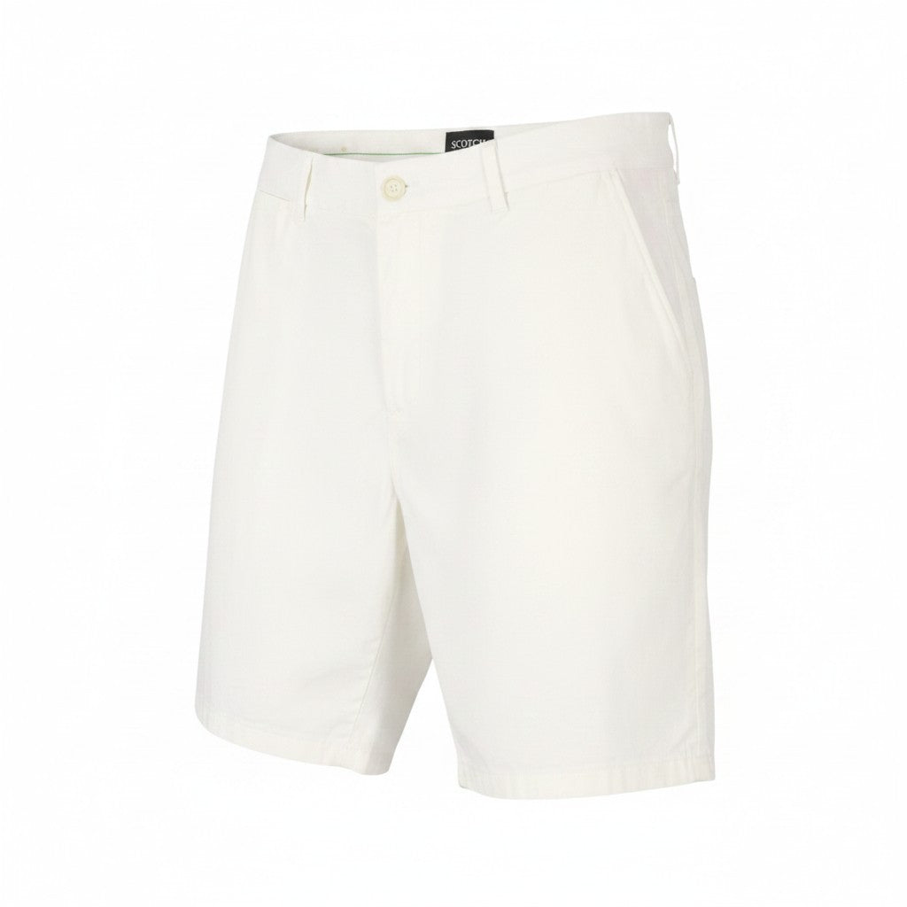 SCOTCH & SODA Stuart Men Shorts W32 Denim White Regular Slim Fit Stretch