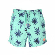 SCOTCH & SODA Men Swimwear W31 Blue Mint Wax Leaf Print Drawstring Waist