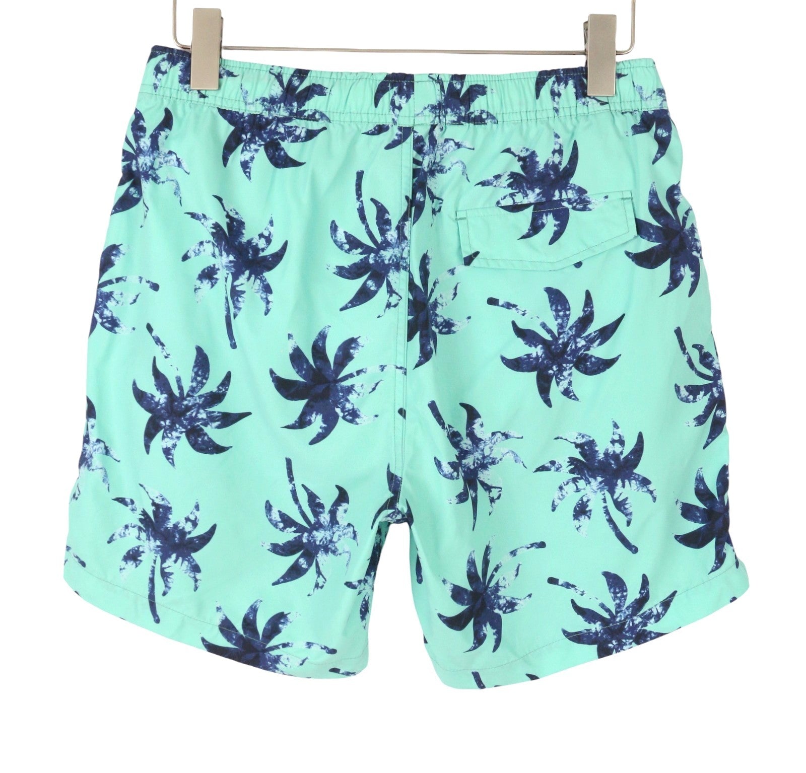 SCOTCH & SODA Men Swimwear W31 Blue Mint Wax Leaf Print Drawstring Waist