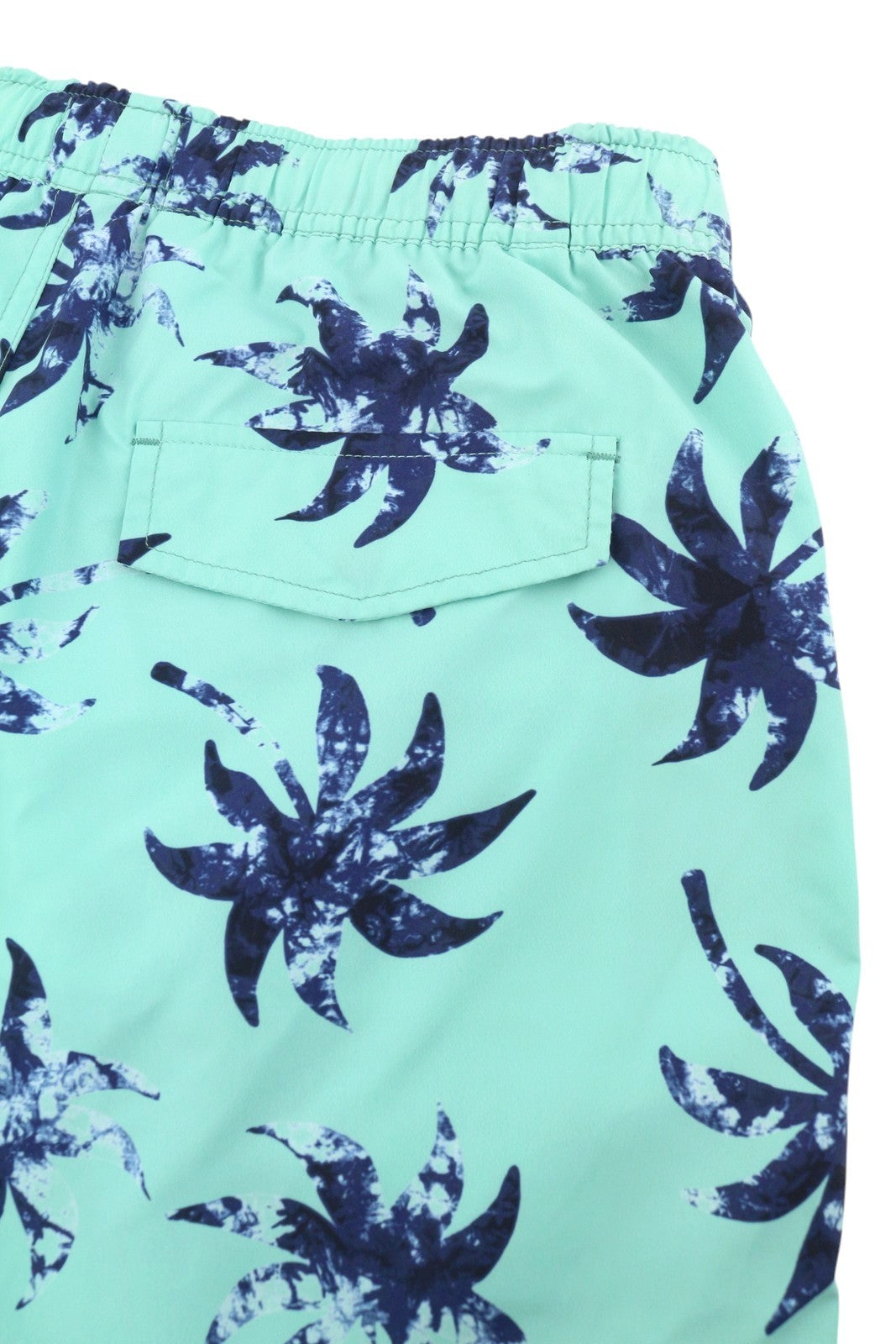 SCOTCH & SODA Men Swimwear W31 Blue Mint Wax Leaf Print Drawstring Waist