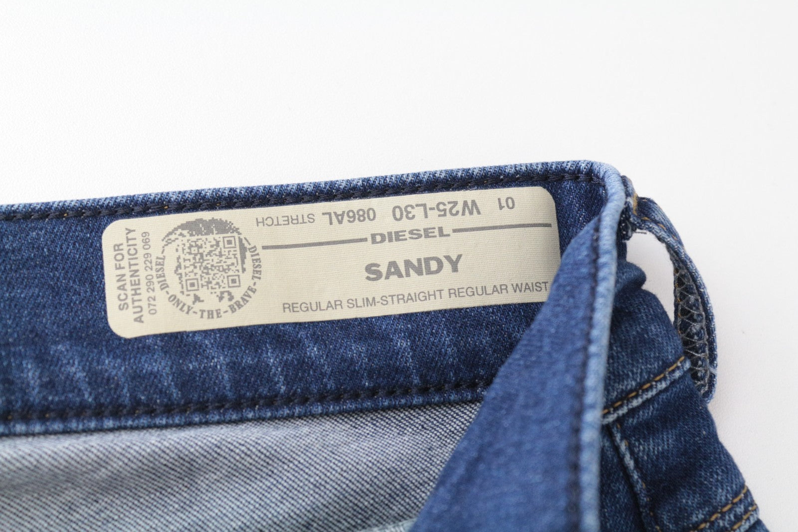 DIESEL Sandy 086AL Women Jeans W25/L30 Slim Straight Fit Blue Cotton Stretch