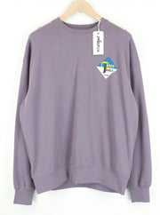 WRANGLER Men Sweatshirt M Light Purple Pure Cotton Long Sleeved Casual Pull On