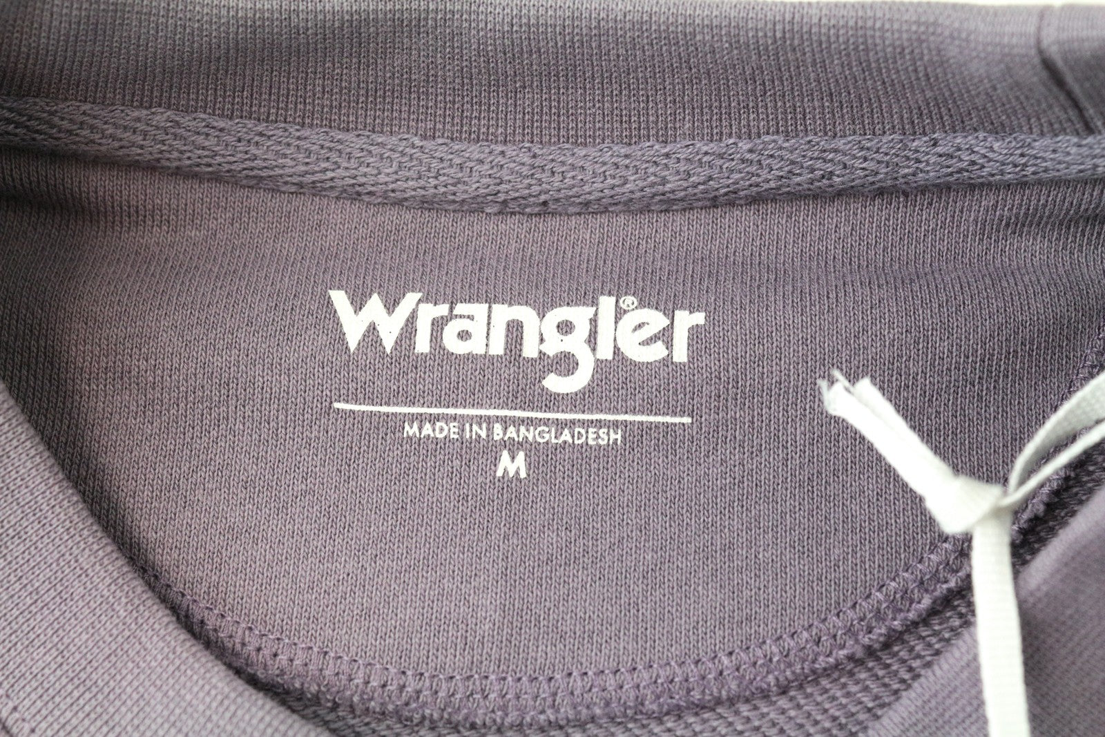 WRANGLER Men Sweatshirt M Light Purple Pure Cotton Long Sleeved Casual Pull On