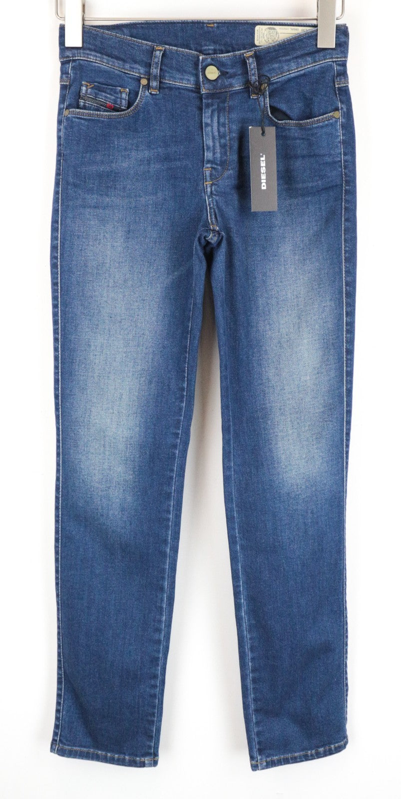DIESEL Sandy 086AL Women Jeans W26/L30 Slim Straight Washed Blue Cotton Stretch