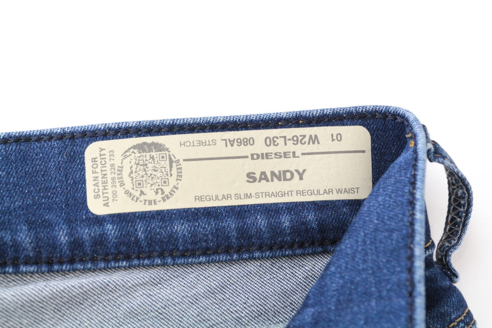 DIESEL Sandy 086AL Women Jeans W26/L30 Slim Straight Washed Blue Cotton Stretch