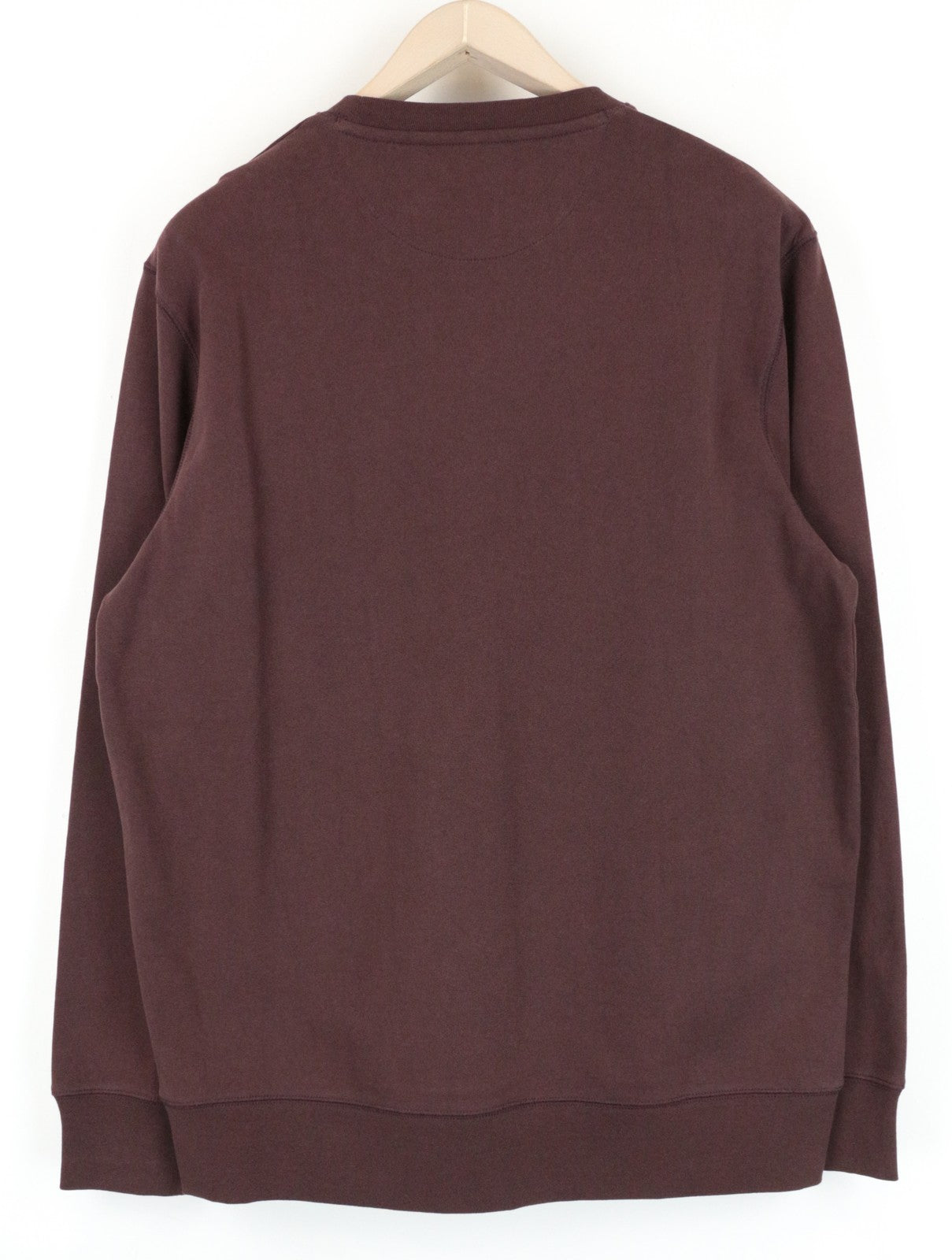 WRANGLER Men Sweatshirt M Brown Pure Cotton Logo Print Long Sleeved Pull On
