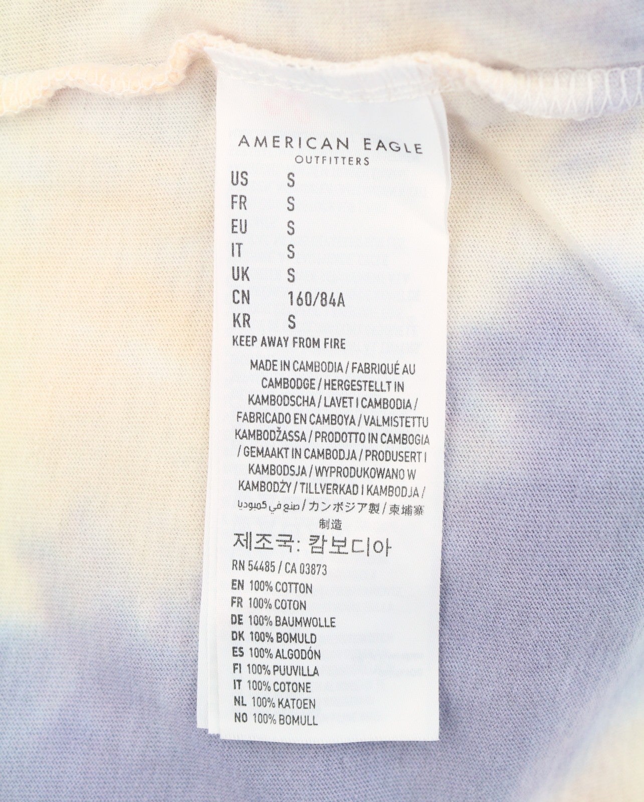 AMERICAN EAGLE OUTFITTERS Women T-Shirt S Purple Tie-Dye Short Sleeve