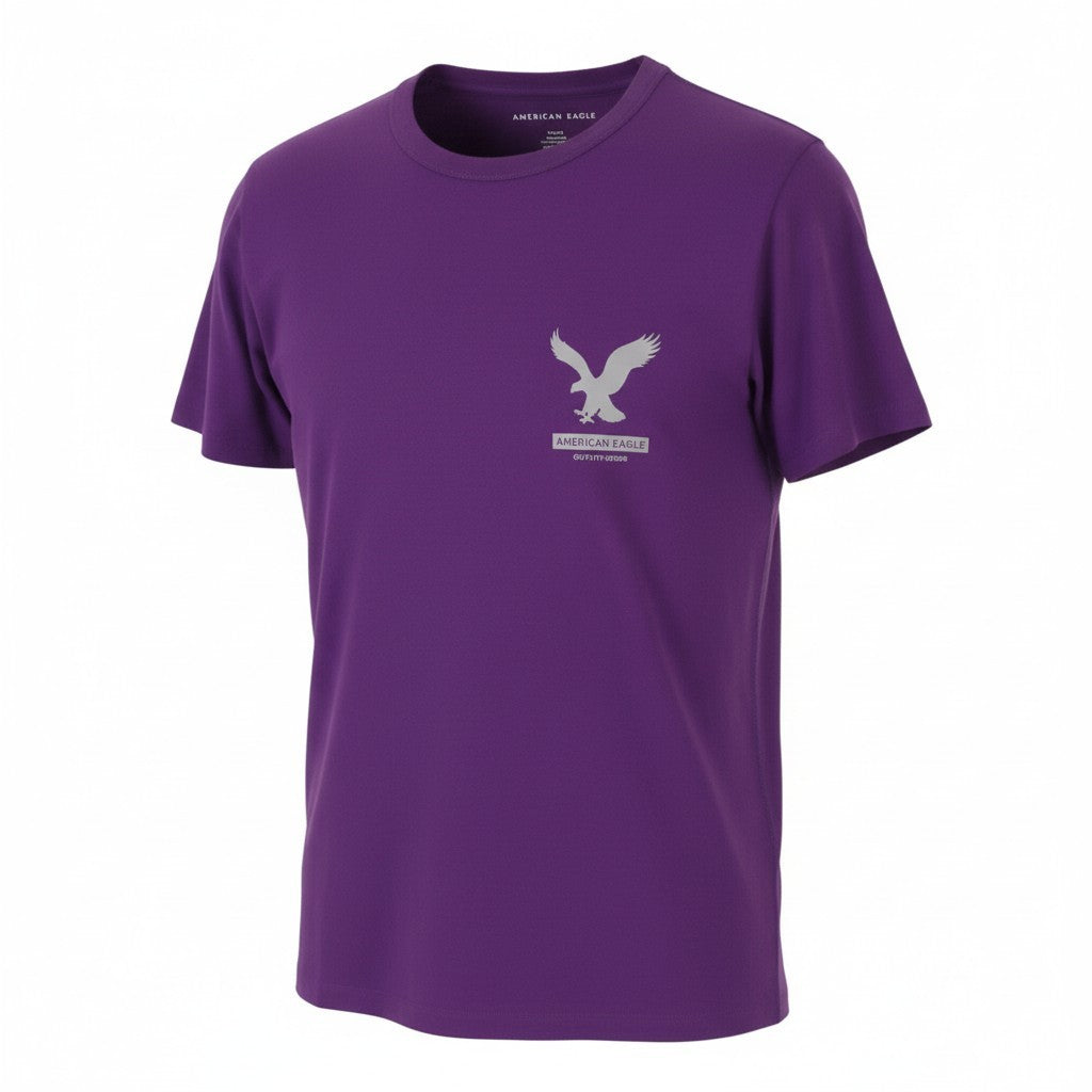AMERICAN EAGLE OUTFITTERS Classic Fit Men T-Shirt M Purple Tricot Short Sleeve