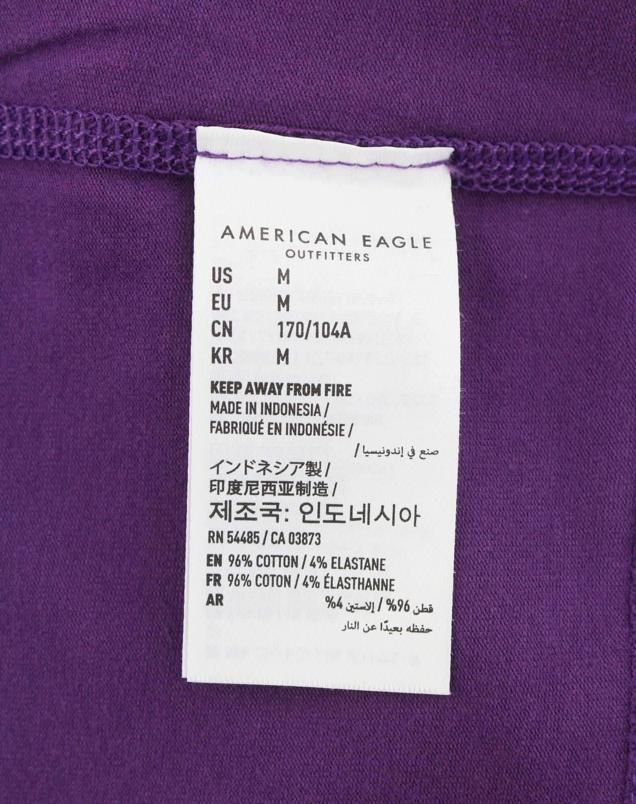 AMERICAN EAGLE OUTFITTERS Classic Fit Men T-Shirt M Purple Tricot Short Sleeve