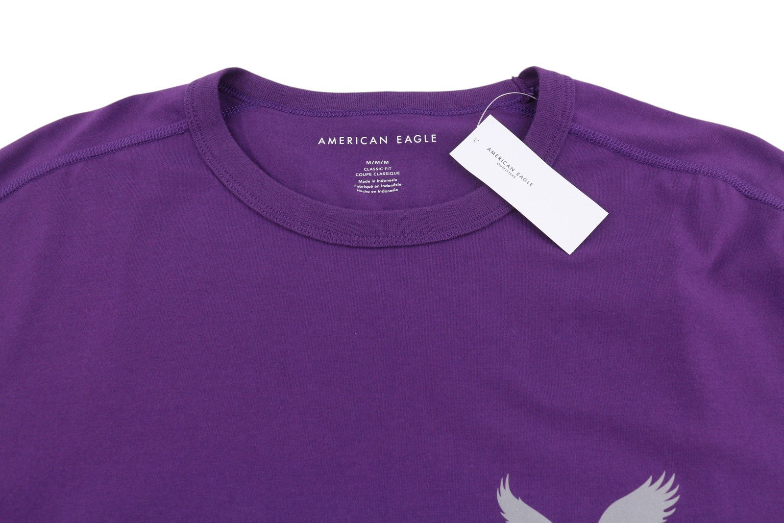 AMERICAN EAGLE OUTFITTERS Classic Fit Men T-Shirt M Purple Tricot Short Sleeve