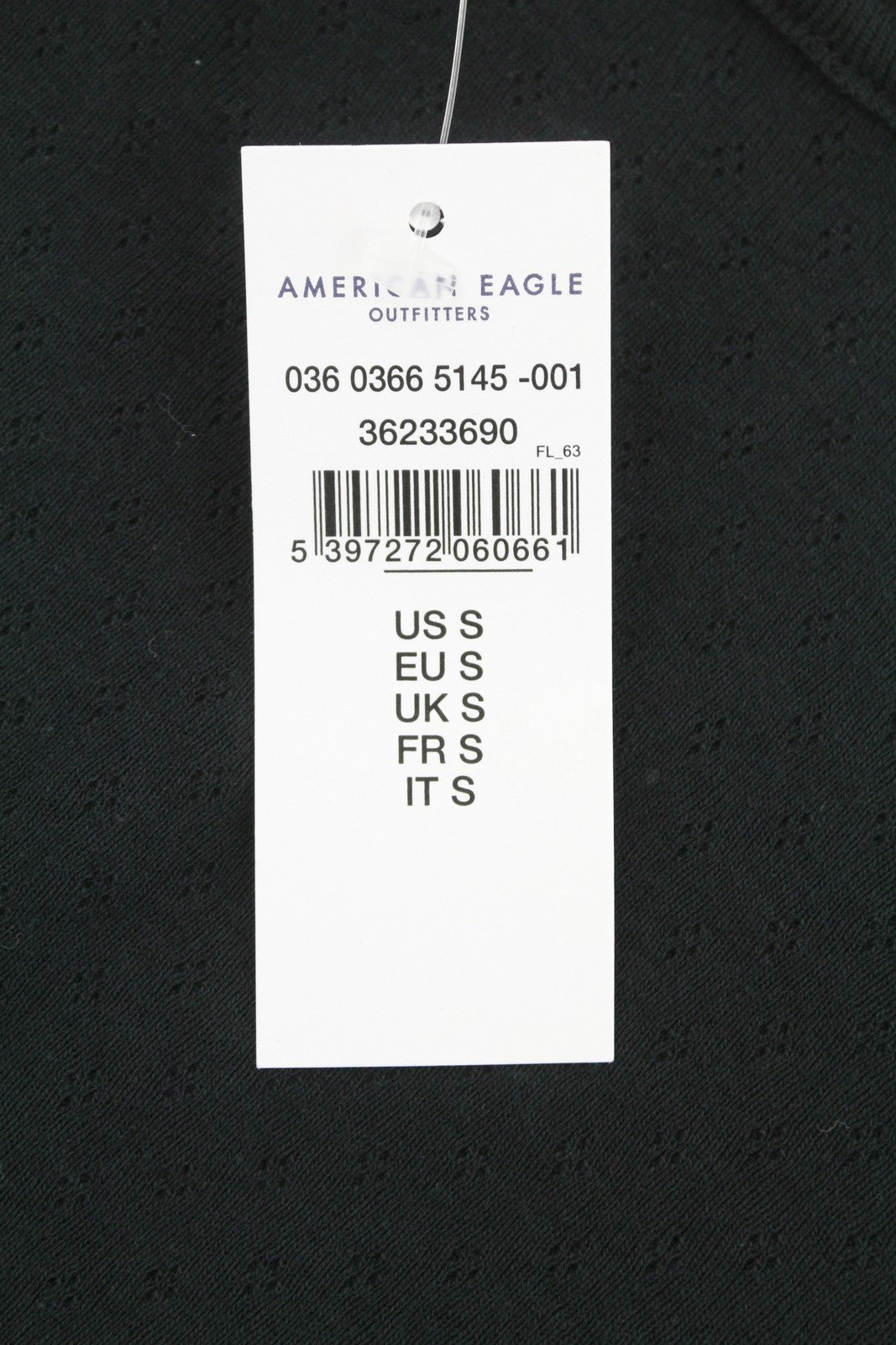 AMERICAN EAGLE OUTFITTERS Women T-Shirt S Black Lace Trim Cropped Sleeveless