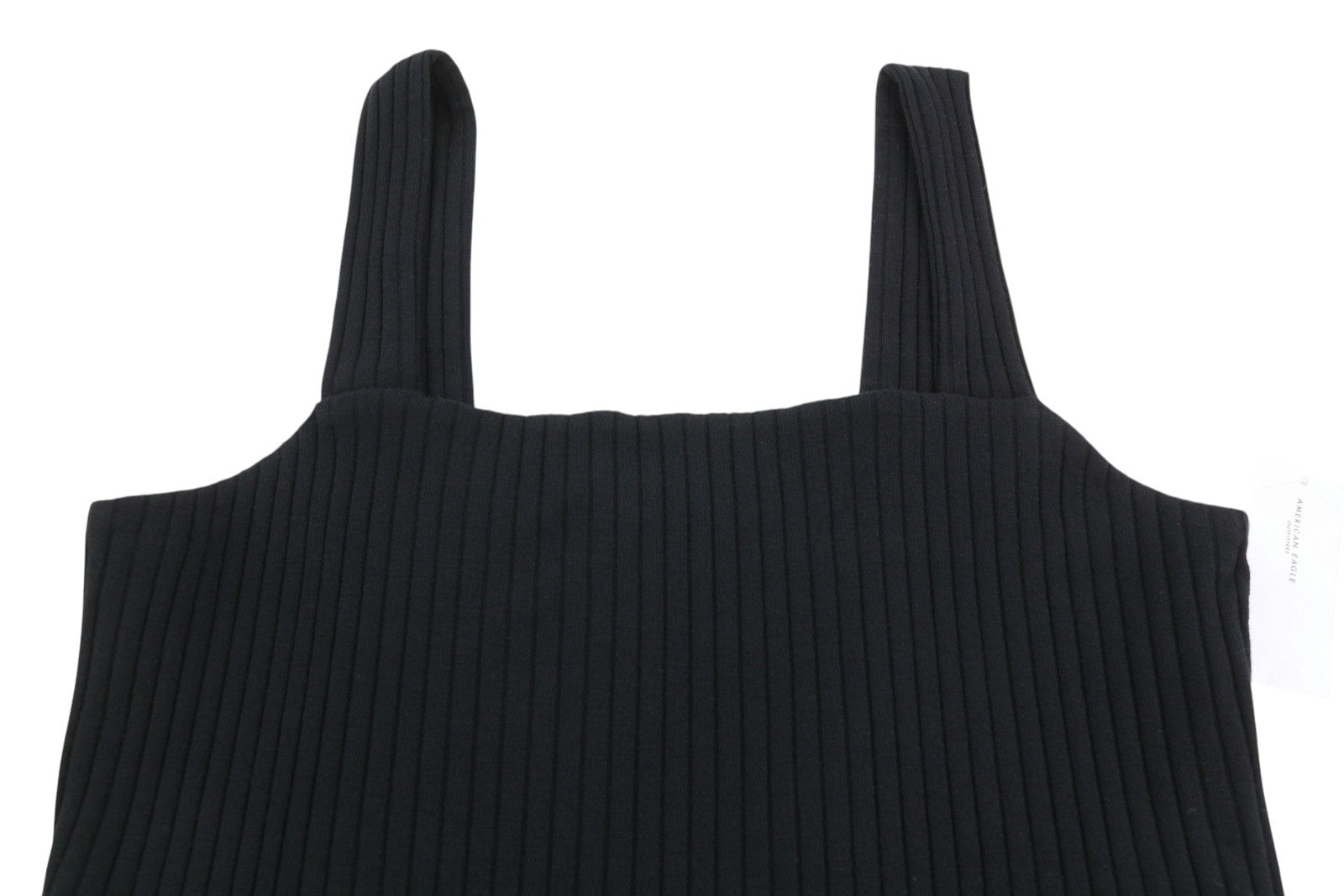 AMERICAN EAGLE OUTFITTERS Women T-Shirt M Black Ribbed Cropped Sleeveless
