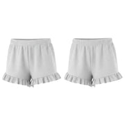 AERIE Sleepwear Women Shorts S Melange Grey Ribbed Stretch Pyjama 2PC