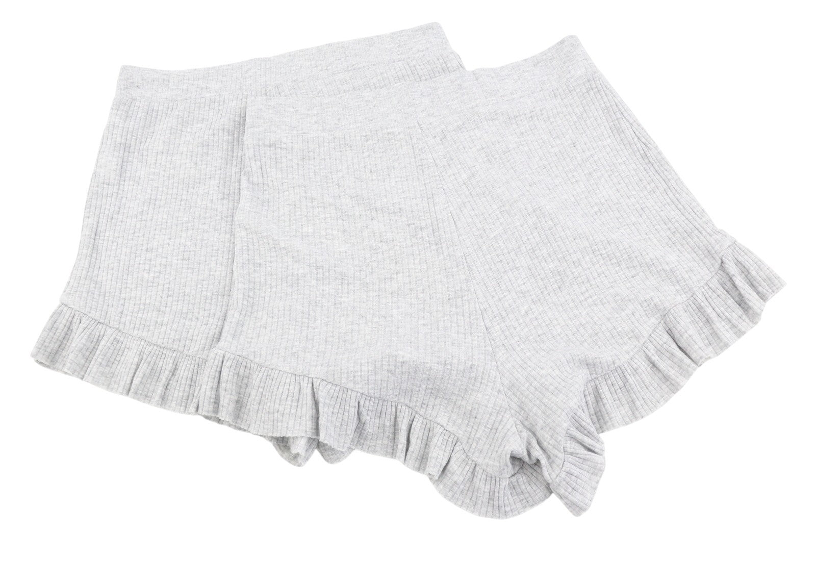 AERIE Sleepwear Women Shorts S Melange Grey Ribbed Stretch Pyjama 2PC