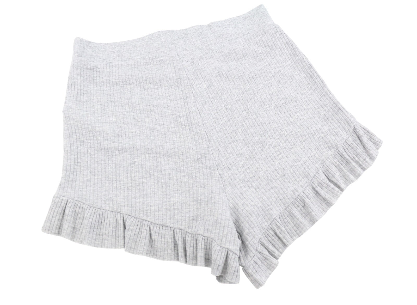 AERIE Sleepwear Women Shorts S Melange Grey Ribbed Stretch Pyjama 2PC