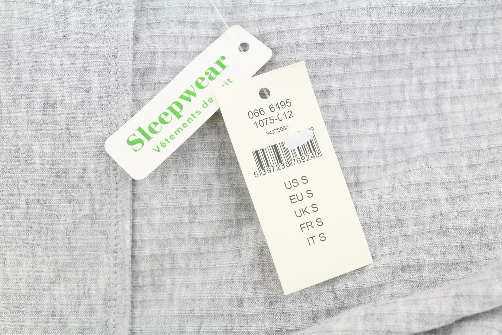 AERIE Sleepwear Women Shorts S Melange Grey Ribbed Stretch Pyjama 2PC
