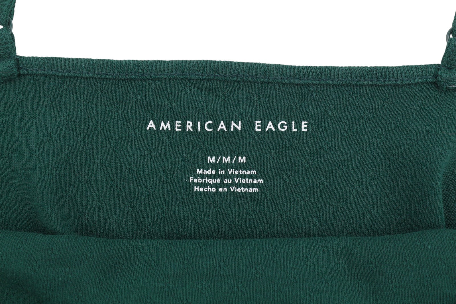 AMERICAN EAGLE OUTFITTERS Women T-Shirt M Green Lace Trim Cropped Sleeveless