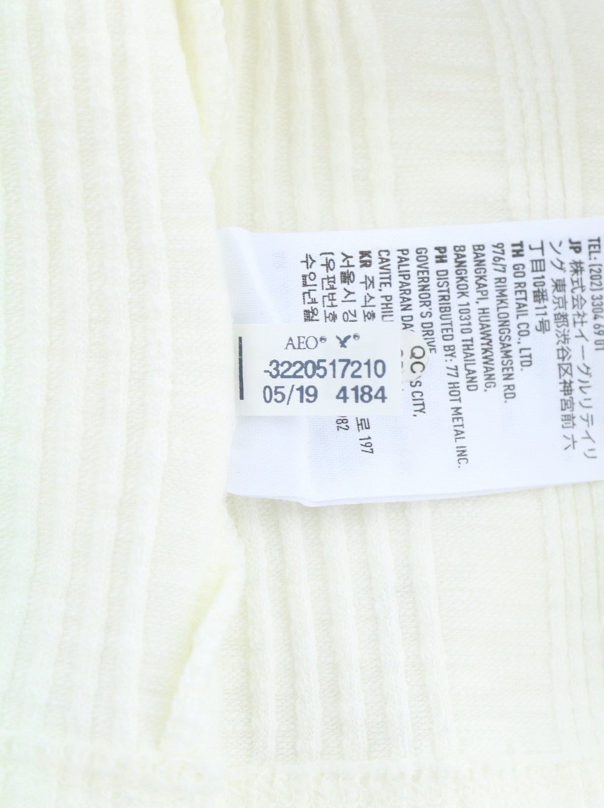 AMERICAN EAGLE OUTFITTERS Women T-Shirt XS White Ribbed Cropped Sleeveless
