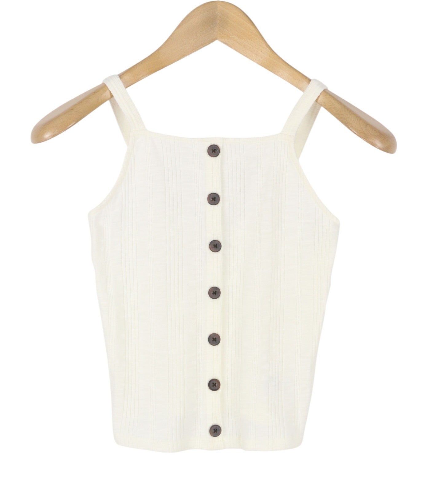 AMERICAN EAGLE OUTFITTERS Women T-Shirt XS White Ribbed Cropped Sleeveless