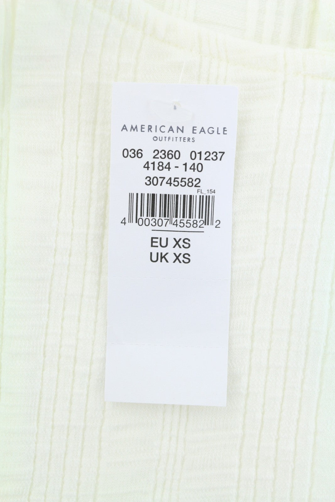 AMERICAN EAGLE OUTFITTERS Women T-Shirt XS White Ribbed Cropped Sleeveless