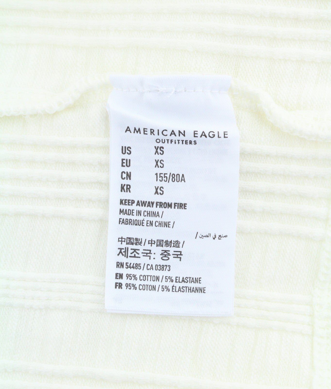AMERICAN EAGLE OUTFITTERS Women T-Shirt XS White Ribbed Cropped Sleeveless