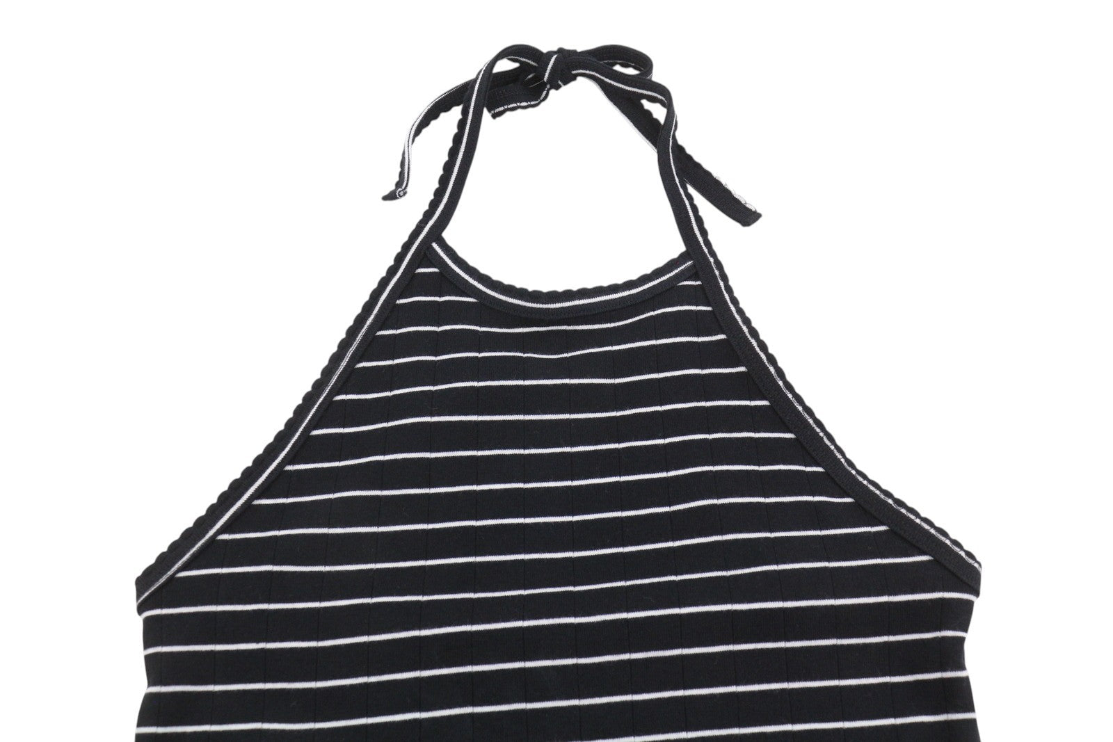 AMERICAN EAGLE OUTFITTERS Women T-Shirt S Black Striped Backless Sleeveless