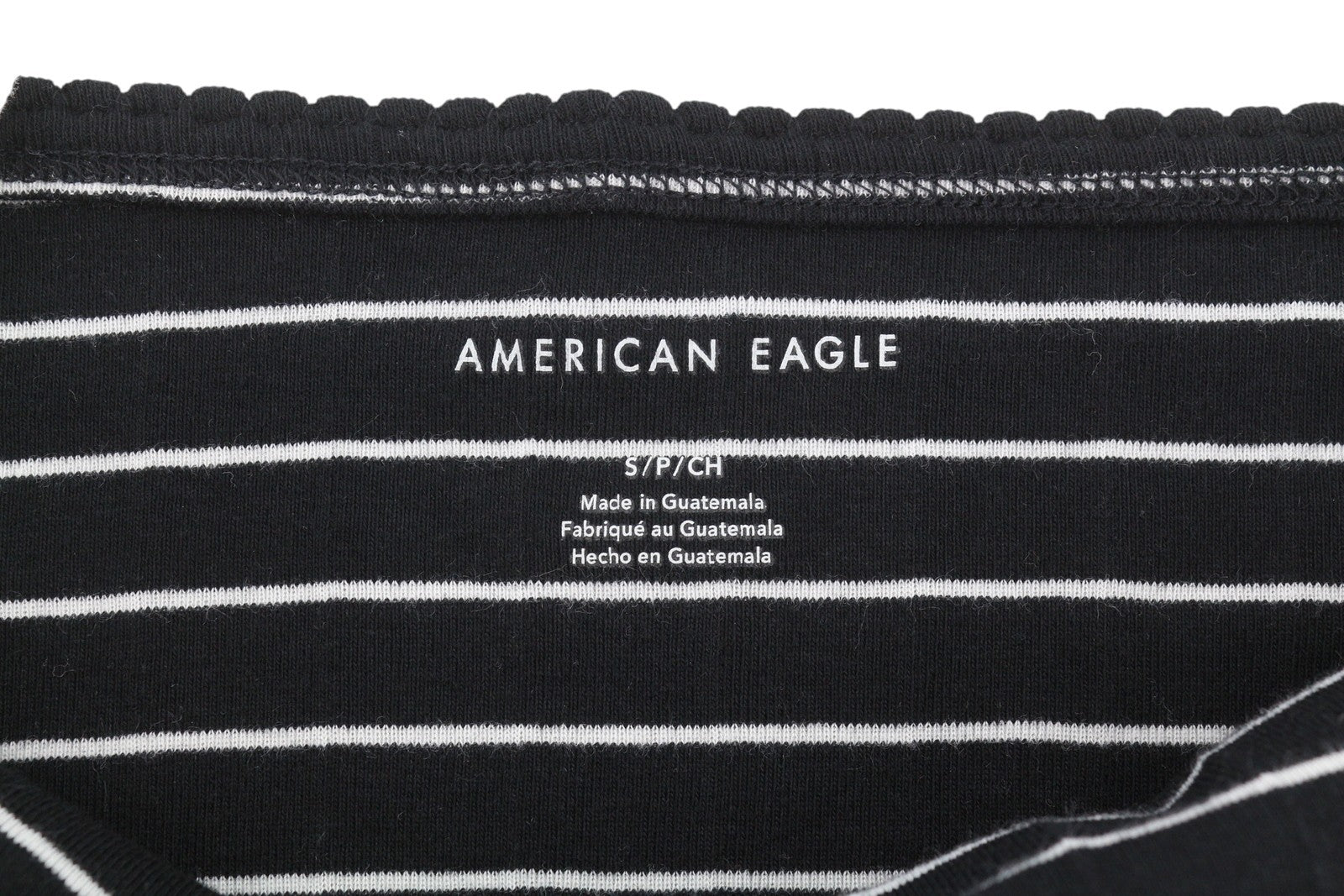 AMERICAN EAGLE OUTFITTERS Women T-Shirt S Black Striped Backless Sleeveless