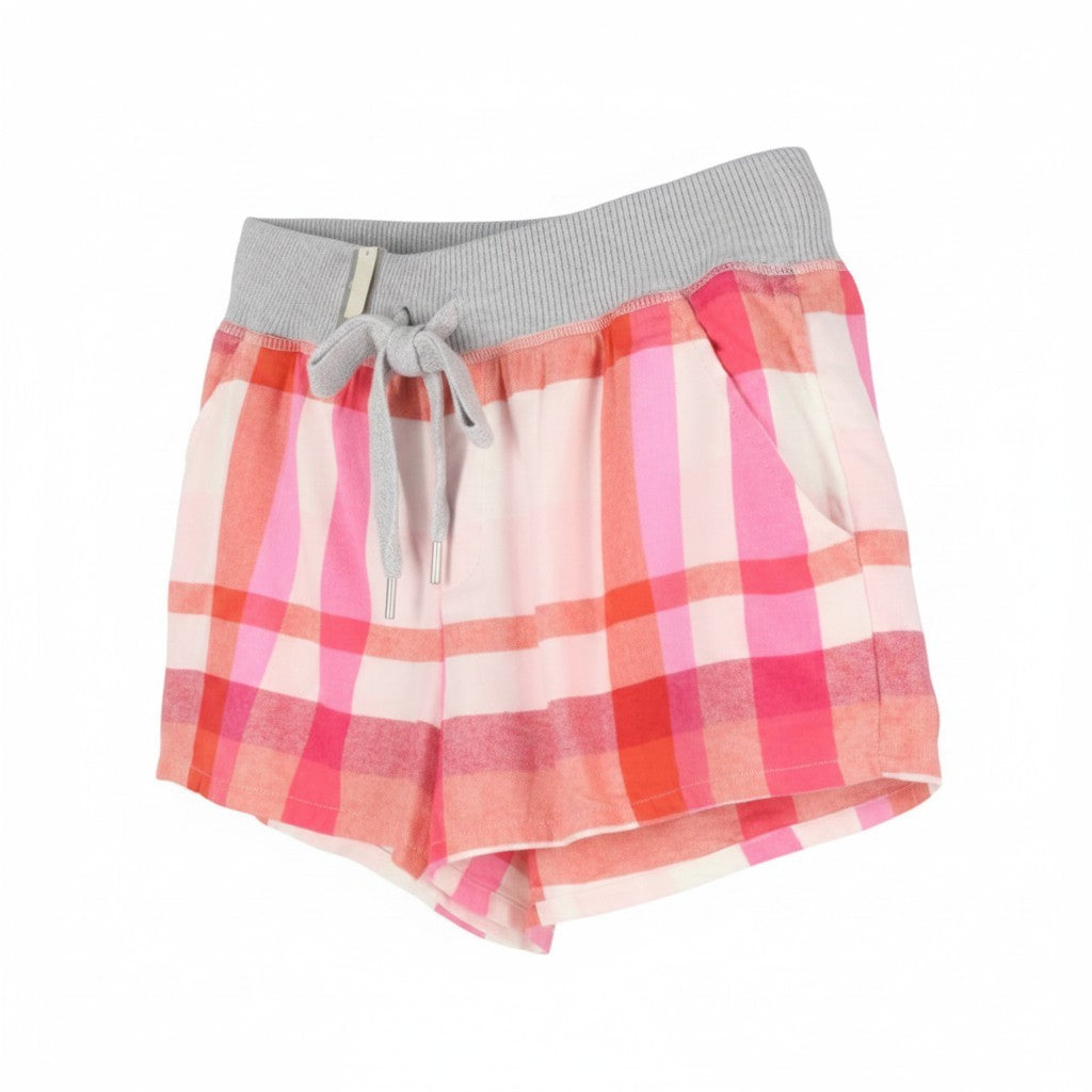 AERIE Sleepwear Women Shorts S Colourful Plaid Flannel Drawstring Waist
